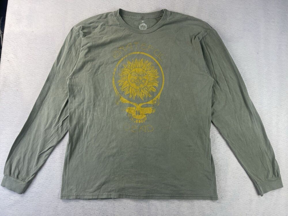 Grateful Dead XL Green Sun Long Sleeve Comfort Colors Graphic T-Shirt